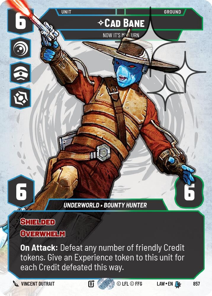 Image for Cade Bane - Now It's My Turn (Prestige Foil) (857) (LAW) - Star Wars: Unlimited