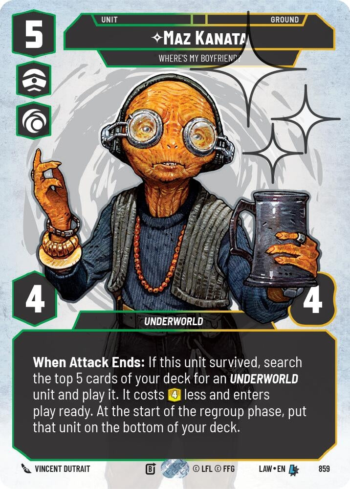 Image for Maz Kanata - Where's My Boyfriend? (Prestige Foil) (859) (LAW) - Star Wars: Unlimited