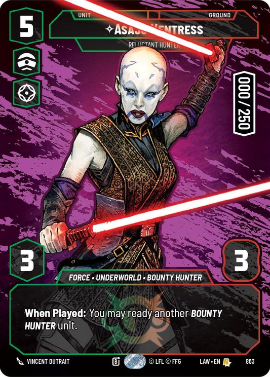 Image for Asajj Ventress - Reluctant Hunter (Serialized) (863) (LAW) - Star Wars: Unlimited