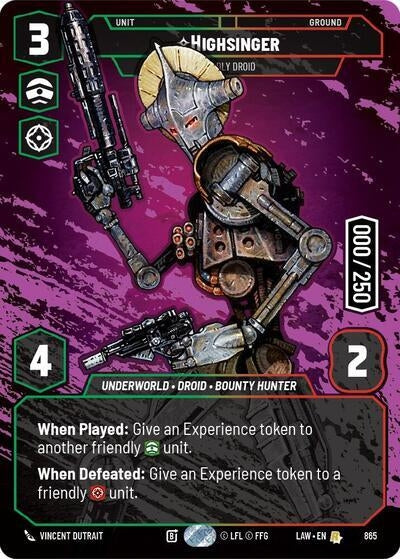 Image for Highsinger - Deadly Droid (Serialized) (865) (LAW) - Star Wars: Unlimited