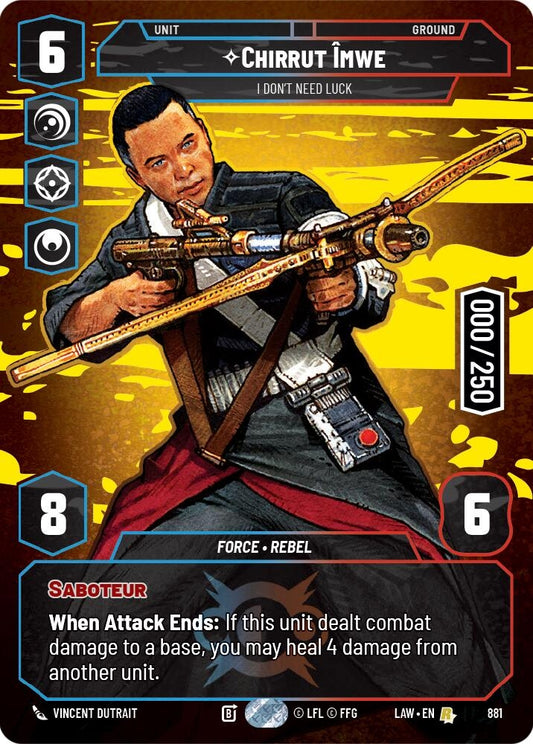 Image for Chirrut Imwe - I Don't Need Luck (Serialized) (881) (LAW) - Star Wars: Unlimited