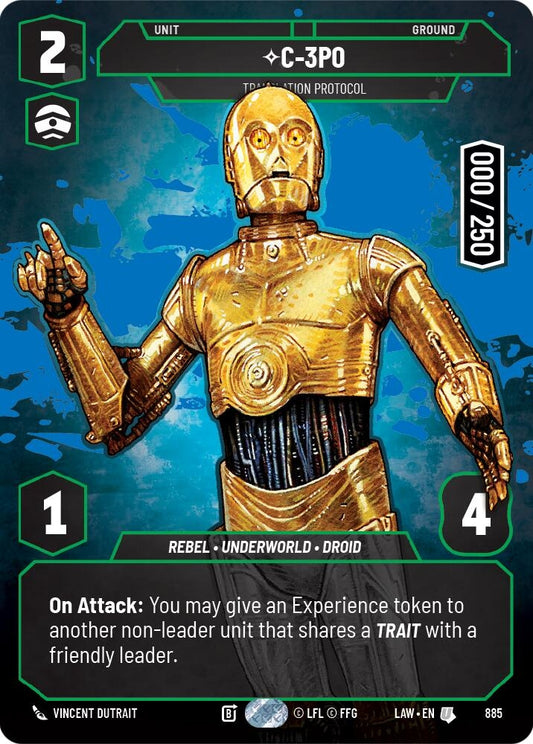 Image for C-3PO - Translation Protocol (Serialized) (885) (LAW) - Star Wars: Unlimited