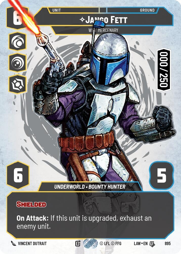 Image for Jango Fett - Wily Mercenary (Serialized) (895) (LAW) - Star Wars: Unlimited