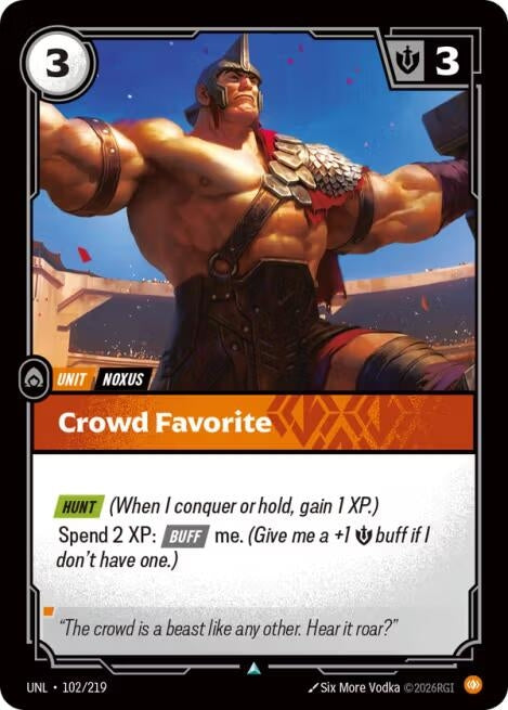 Image for Crowd Favorite (102/219) (UNL) - Riftbound: League of Legends Trading Card Game