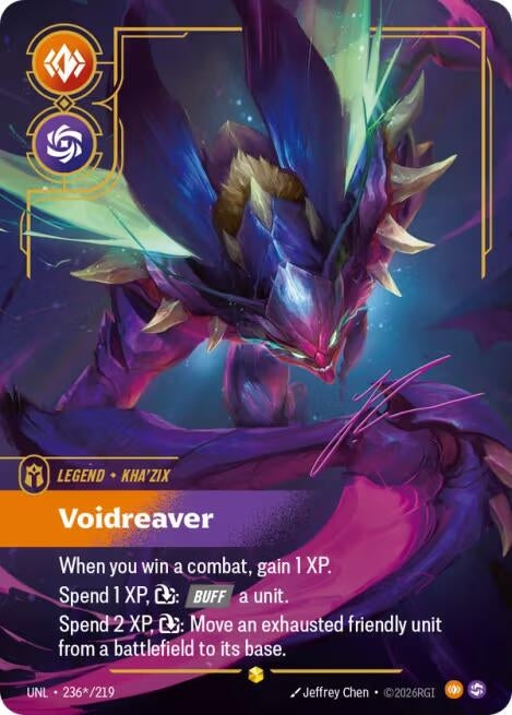 Image for Kha'Zix - Voidreaver (Signature) (236*/219) (UNL) - Riftbound: League of Legends Trading Card Game