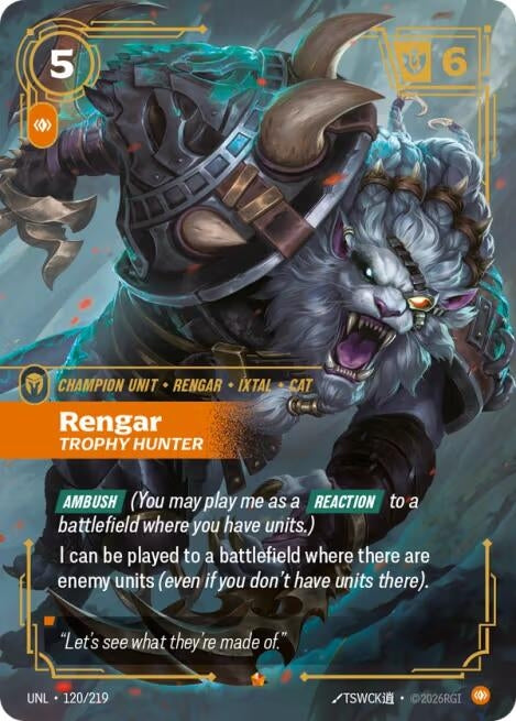 Image for Rengar - Trophy Hunter (120/219) (UNL) - Riftbound: League of Legends Trading Card Game