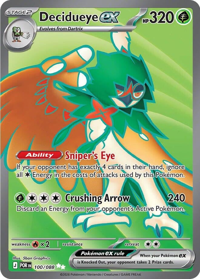 Image for Decidueye ex (100/088) (POR) - Pokemon