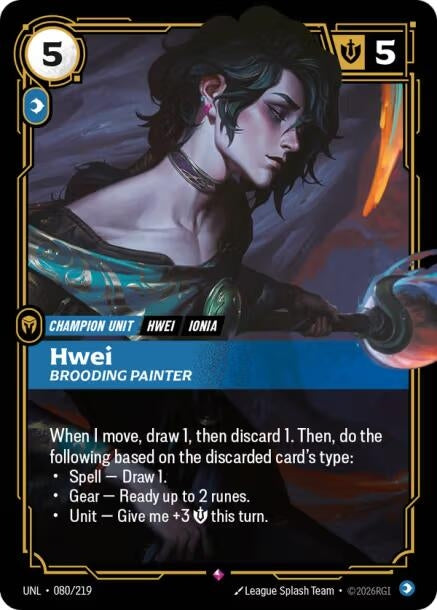 Image for Hwei - Brooding Painter (080/219) (UNL) - Riftbound: League of Legends Trading Card Game