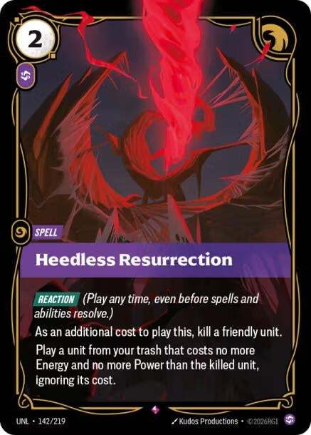 Image for Heedless Resurrection (142/219) (UNL) - Riftbound: League of Legends Trading Card Game