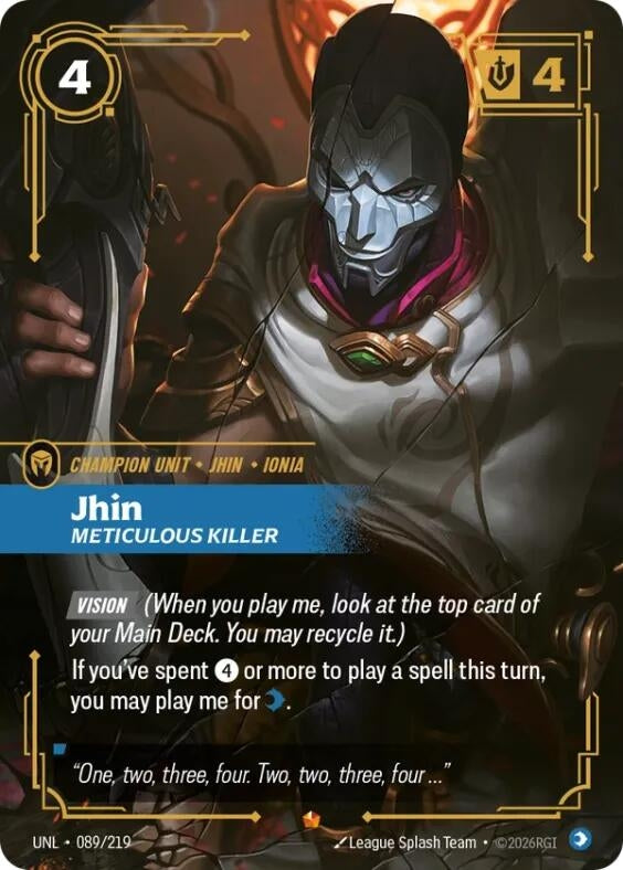 Image for Jhin - Meticulous Killer (089/219) (UNL) - Riftbound: League of Legends Trading Card Game