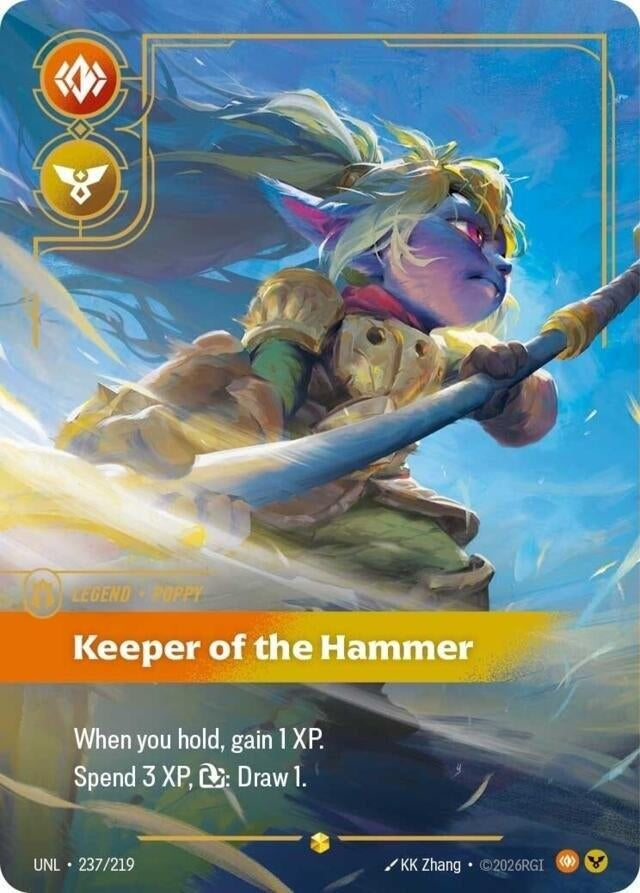 Image for Poppy - Keeper of the Hammer (Overnumbered) (237/219) (UNL) - Riftbound: League of Legends Trading Card Game