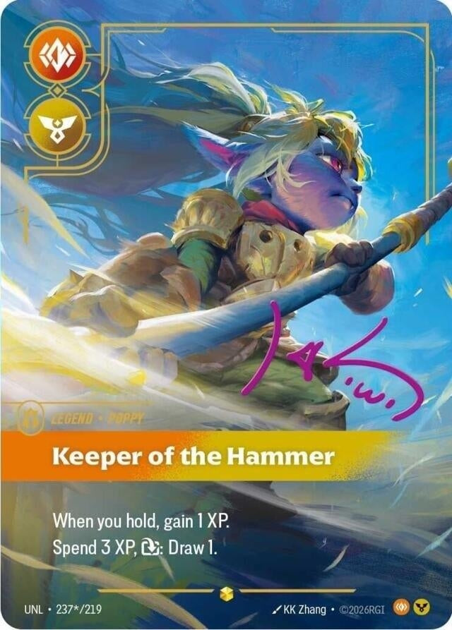 Image for Poppy - Keeper of the Hammer (Signature) (237*/219) (UNL) - Riftbound: League of Legends Trading Card Game