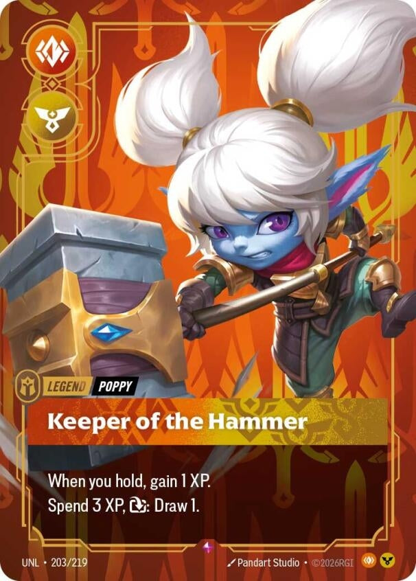 Image for Poppy - Keeper of the Hammer (203/219) (UNL) - Riftbound: League of Legends Trading Card Game