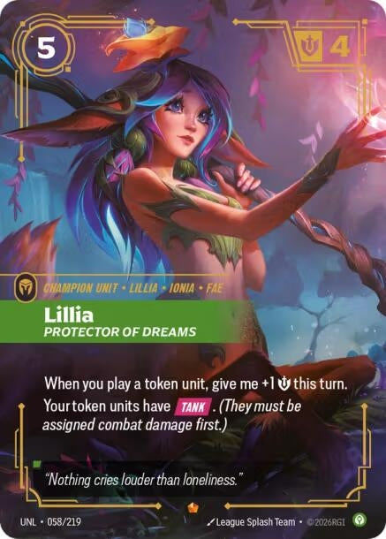 Image for Lillia - Protector of Dreams (058/219) (UNL) - Riftbound: League of Legends Trading Card Game
