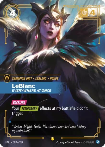 Image for LeBlanc - Everywhere At Once (Alternate Art) (090a/219) (UNL) - Riftbound: League of Legends Trading Card Game