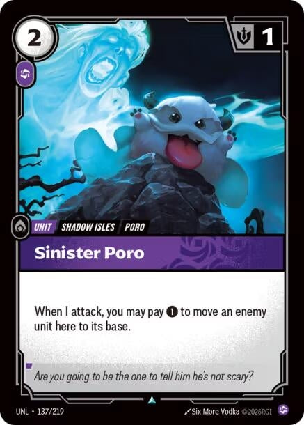 Image for Sinister Poro (137/219) (UNL) - Riftbound: League of Legends Trading Card Game
