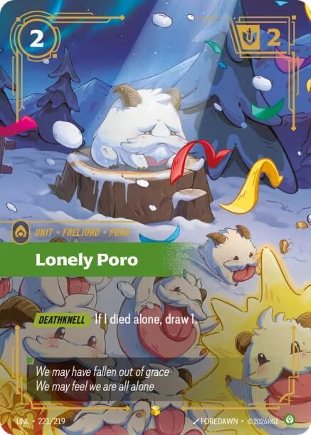 Image for Lonely Poro (Overnumbered) (221/219) (UNL) - Riftbound: League of Legends Trading Card Game