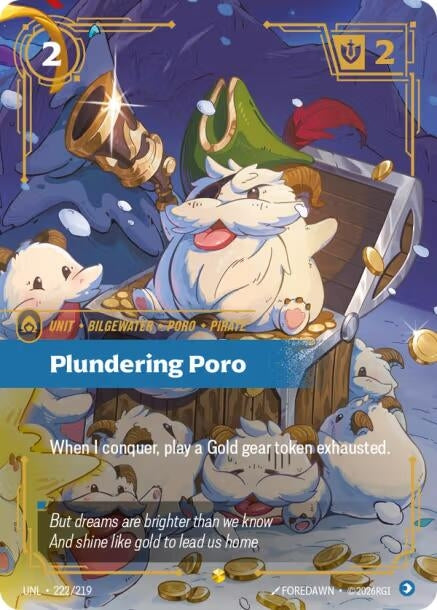 Image for Plundering Poro (Overnumbered) (222/219) (UNL) - Riftbound: League of Legends Trading Card Game
