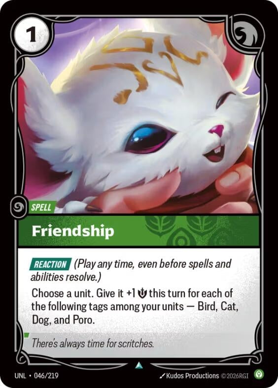 Image for Friendship (046/219) (UNL) - Riftbound: League of Legends Trading Card Game