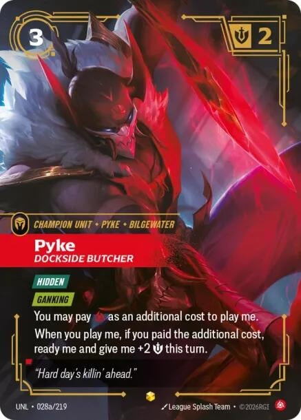 Image for Pyke - Dockside Butcher (Alternate Art) (028a/219) (UNL) - Riftbound: League of Legends Trading Card Game