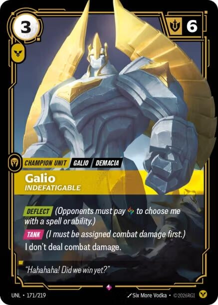 Image for Galio - Indefatigable (171/219) (UNL) - Riftbound: League of Legends Trading Card Game