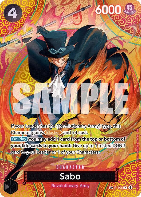 Image for Sabo (P-105) (SP) (P-105) (OP15-EB04) - One Piece Card Game