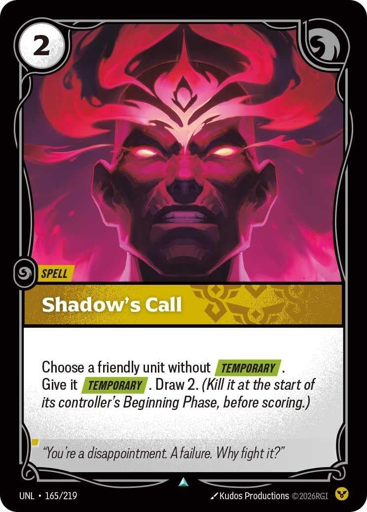Image for Shadow's Call (165/219) (UNL) - Riftbound: League of Legends Trading Card Game