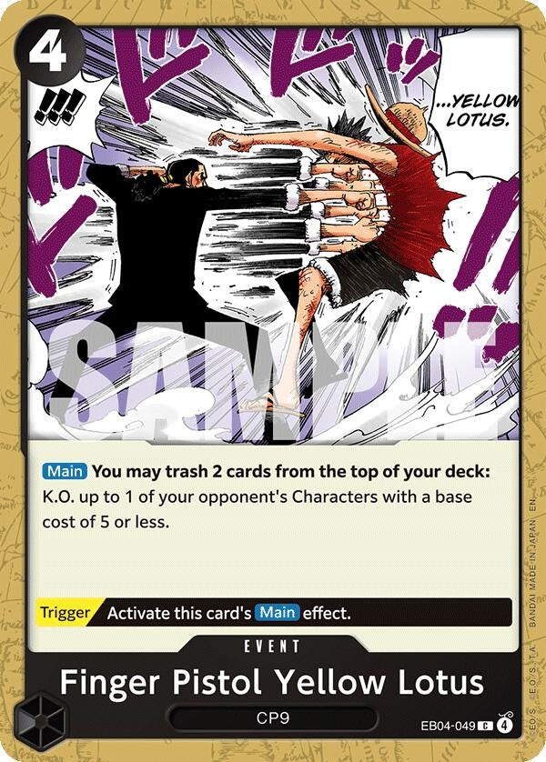 Image for Finger Pistol Yellow Lotus (EB04-049) (OP15-EB04) - One Piece Card Game