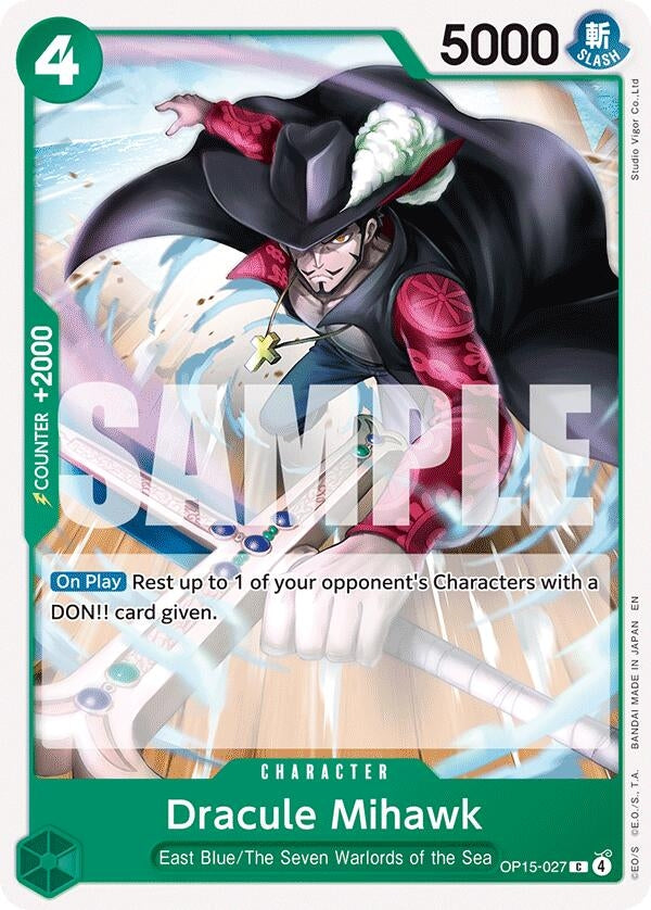 Image for Dracule Mihawk (OP15-027) (OP15-EB04) - One Piece Card Game