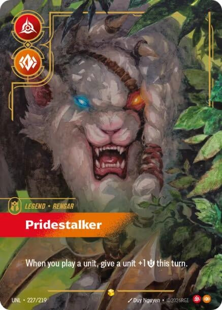 Image for Rengar - Pridestalker (Overnumbered) (227/219) (UNL) - Riftbound: League of Legends Trading Card Game