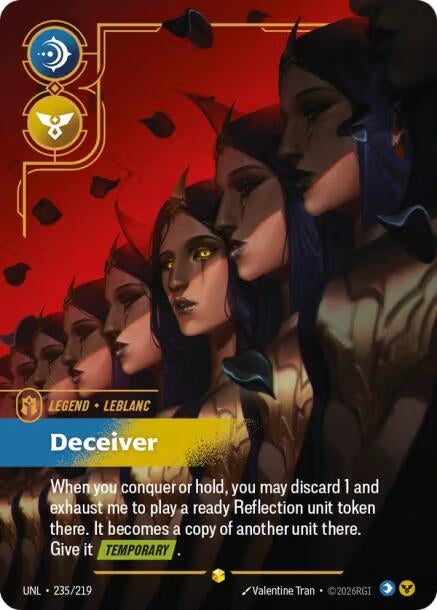 Image for LeBlanc - Deceiver (Overnumbered) (235/219) (UNL) - Riftbound: League of Legends Trading Card Game