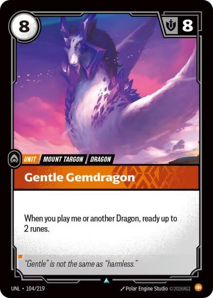 Image for Gentle Gemdragon (104/219) (UNL) - Riftbound: League of Legends Trading Card Game