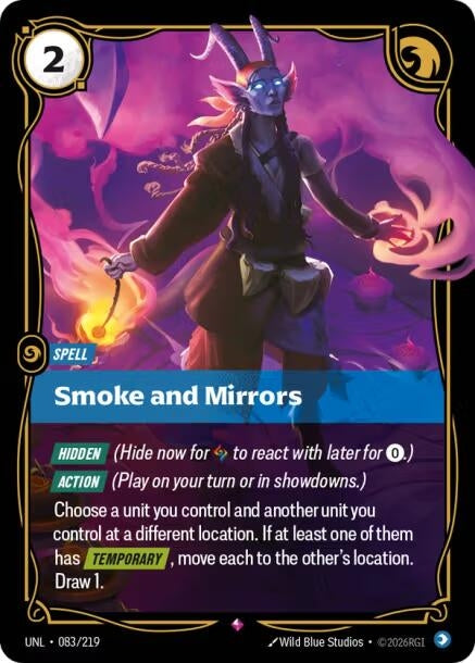 Image for Smoke and Mirrors (083/219) (UNL) - Riftbound: League of Legends Trading Card Game