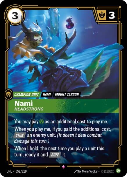 Image for Nami - Headstrong (052/219) (UNL) - Riftbound: League of Legends Trading Card Game