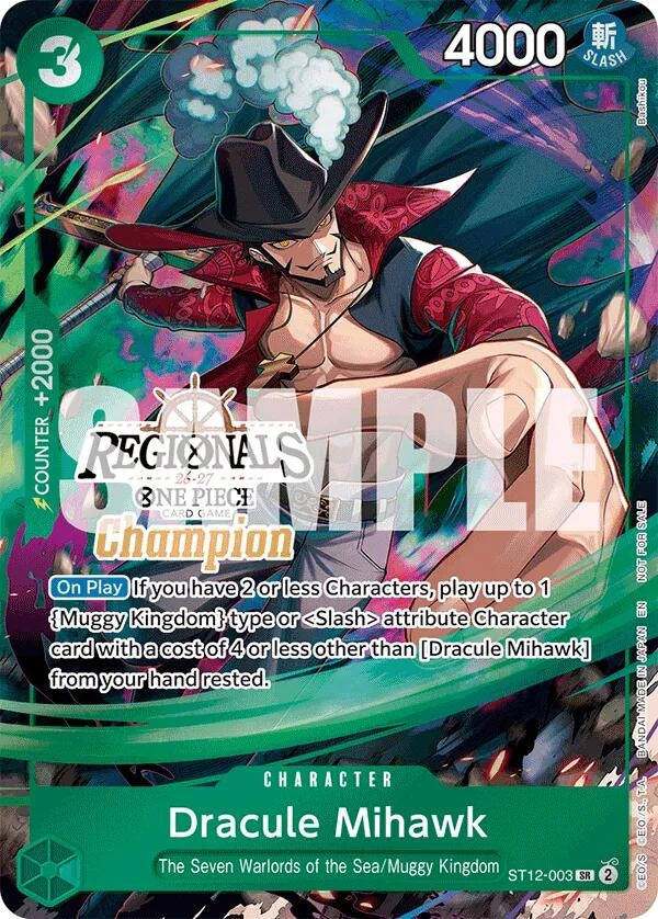Image for Dracule Mihawk (Regionals Champion Card Set 26-27) (ST12-003) (OP-PR) - One Piece Card Game