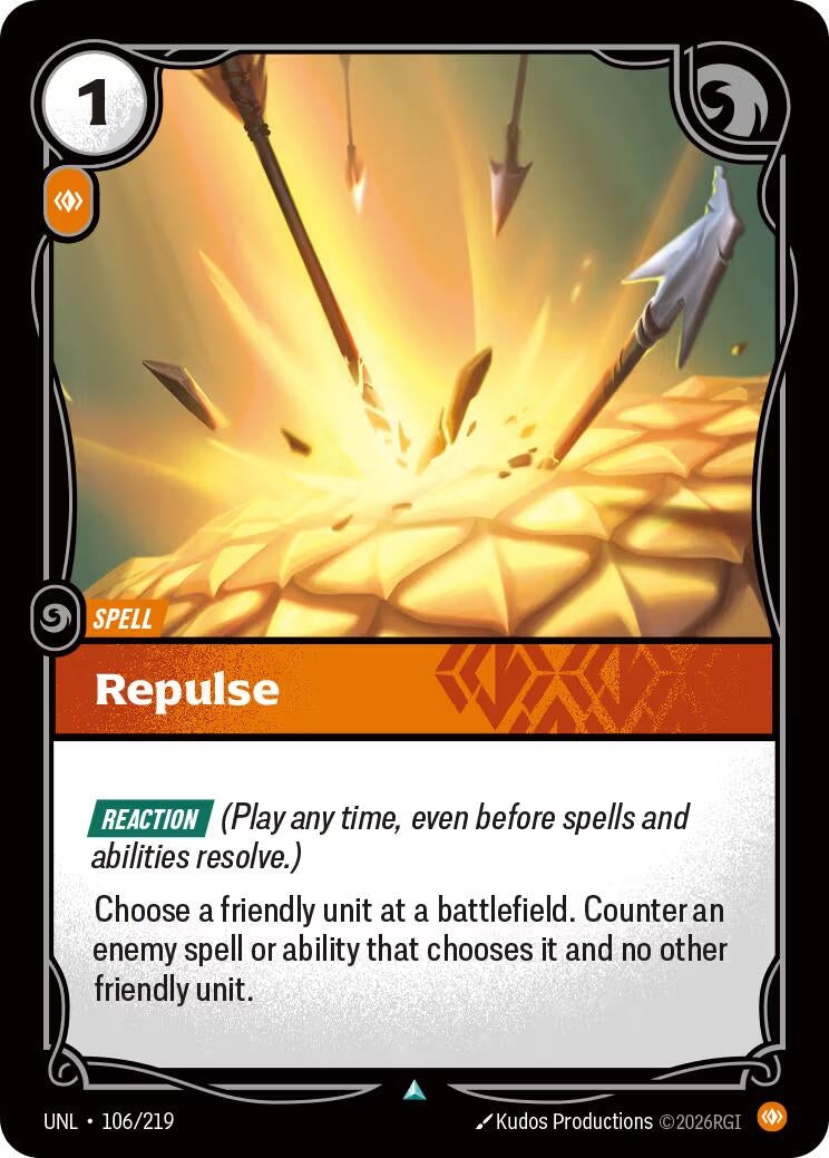 Image for Repulse (106/219) (UNL) - Riftbound: League of Legends Trading Card Game