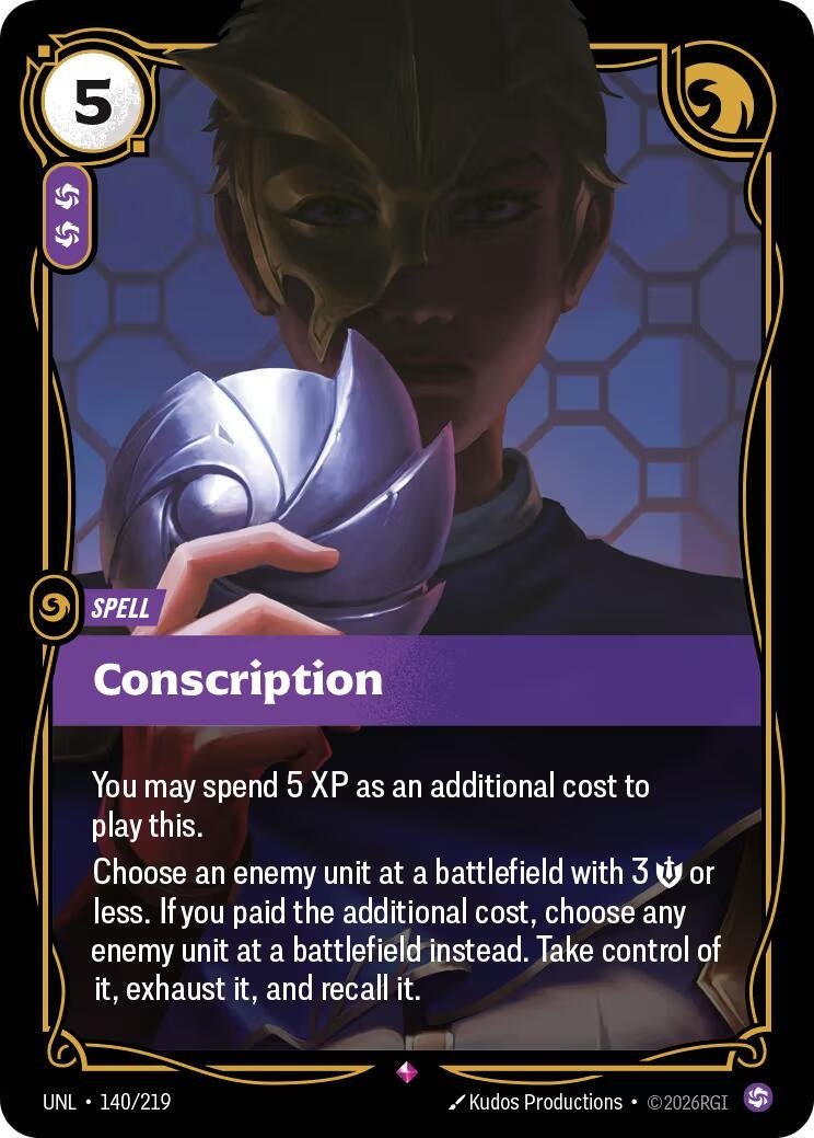 Image for Conscription (140/219) (UNL) - Riftbound: League of Legends Trading Card Game