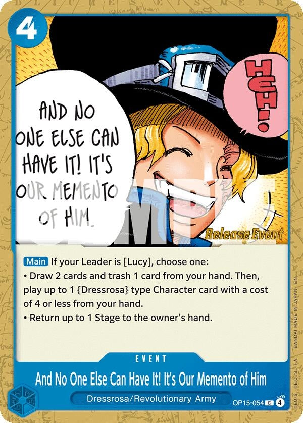 Image for And No One Else Can Have It! It's Our Memento of Him (OP15-054) (OP15 RE) - One Piece Card Game