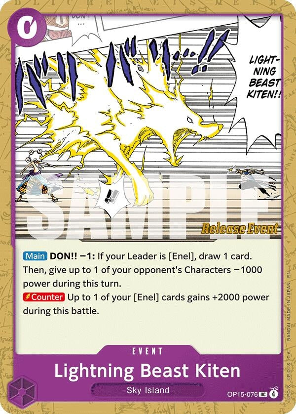 Image for Lightning Beast Kiten (OP15-076) (OP15 RE) - One Piece Card Game