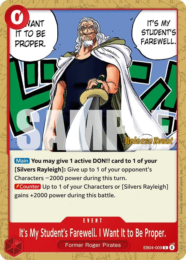 Image for It's My Student's Farewell. I Want It to Be Proper. (EB04-009) (OP15 RE) - One Piece Card Game