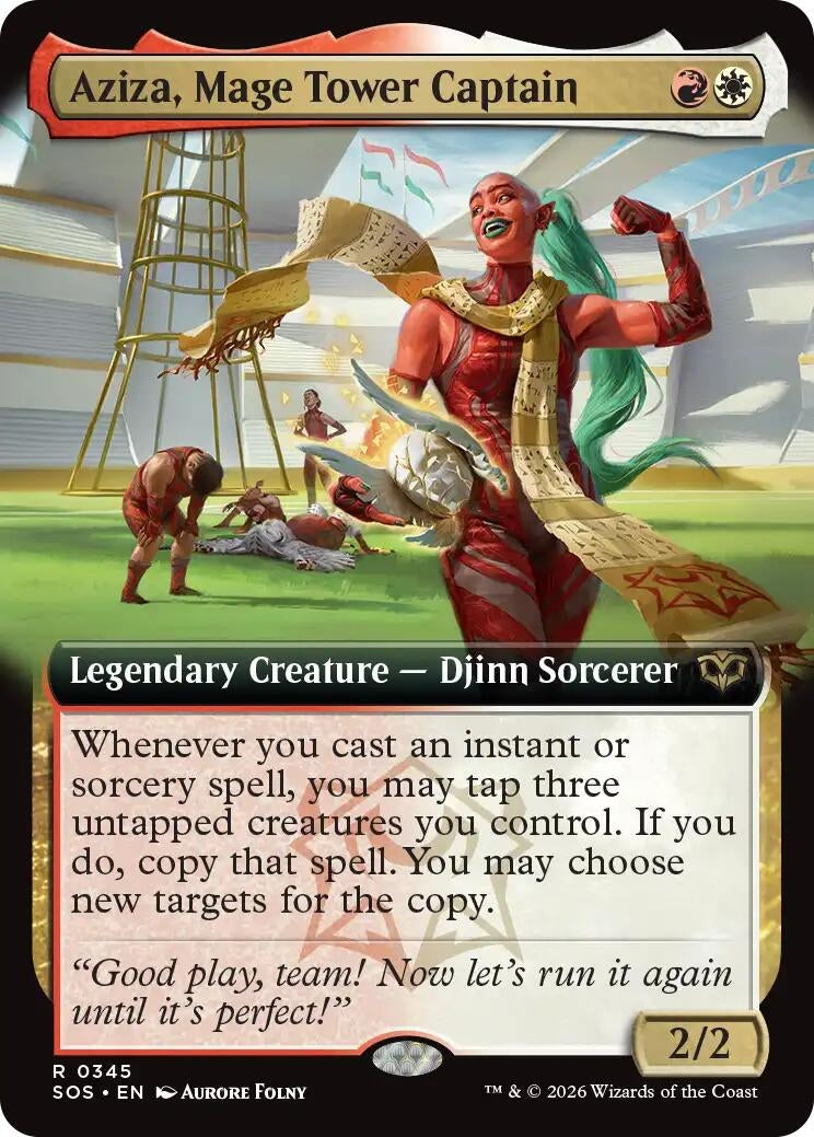 Aziza, Mage Tower Captain (Extended Art) (345) (SOS)