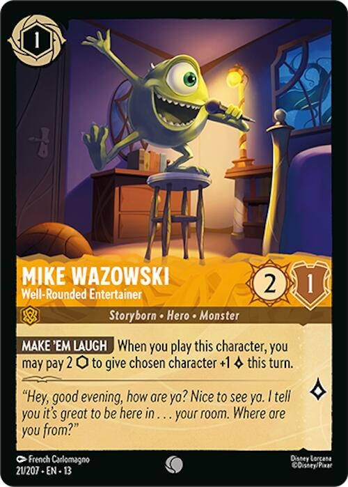 Image for Mike Wazowski - Well-Rounded Entertainer (21/207) (13) - Disney Lorcana