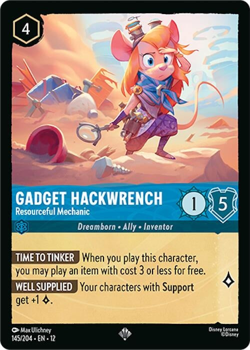 Image for Gadget Hackwrench - Resourceful Mechanic (145/204) (12) - Disney Lorcana