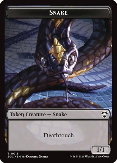 Snake // Zombie Double-Sided Token (11 // 12) (SOC)