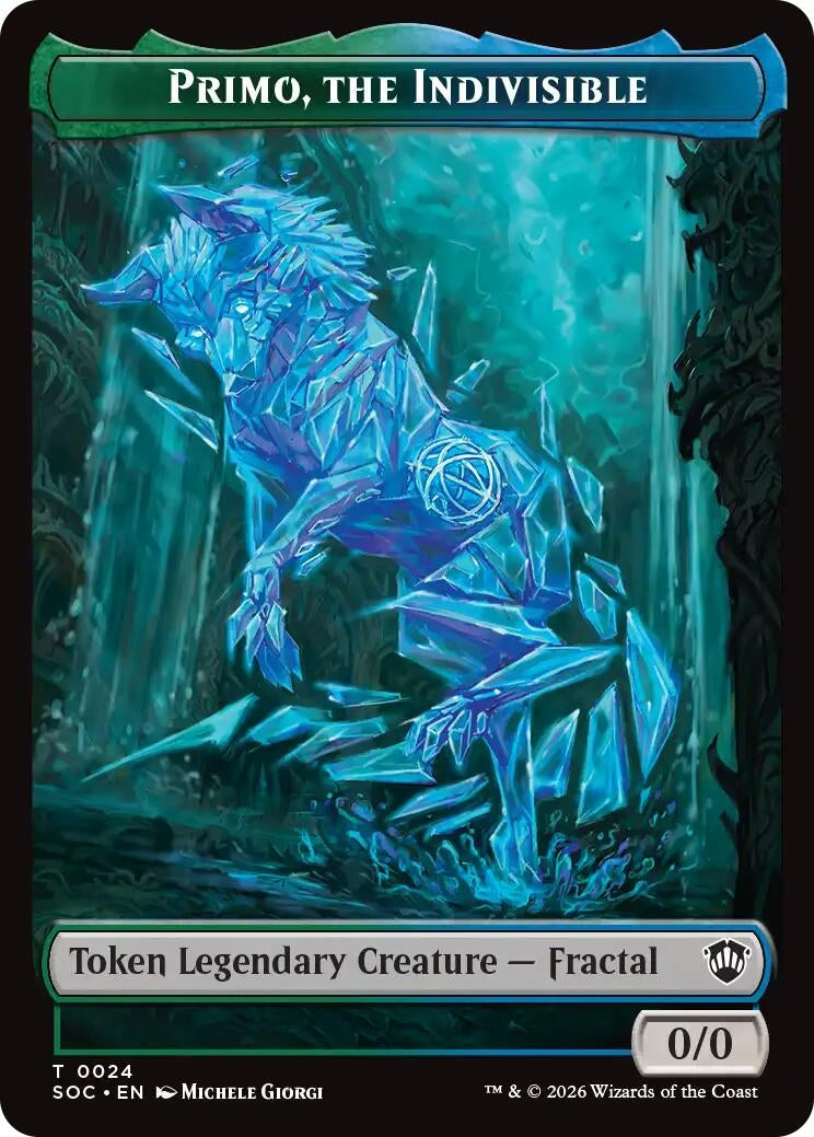 Image for Primo, The Indivisible // Treasure Double-Sided Token (24 // 12) (SOC) - Magic: The Gathering