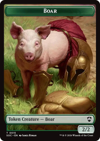 Boar // Fractal (0005) Double-Sided Token (15 // 5) (SOC)