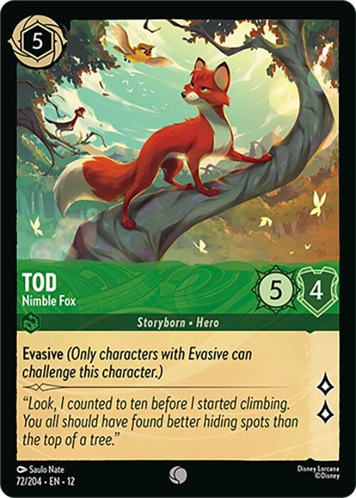 Image for Tod - Nimble Fox (72/204) (12) - Disney Lorcana