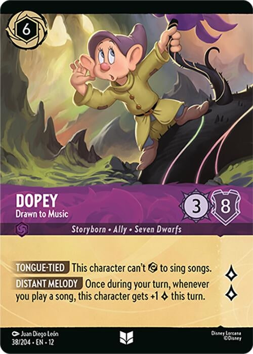 Image for Dopey - Drawn to Music (Foil) (38/204) (12) - Disney Lorcana