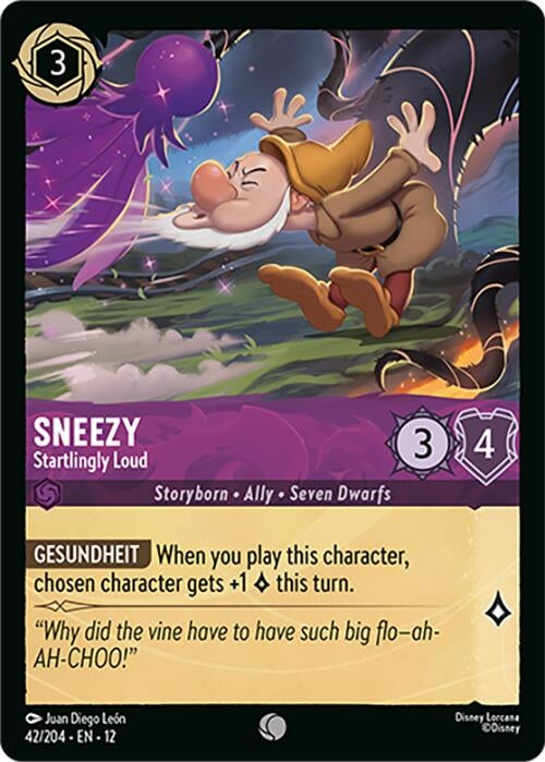 Image for Sneezy - Startlingly Loud (42/204) (12) - Disney Lorcana