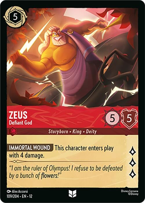 Image for Zeus - Defiant God (109/204) (12) - Disney Lorcana
